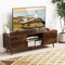 Media Console Table with 2 Side Cabinets with Doors and 3-Position Adjustable Shelf